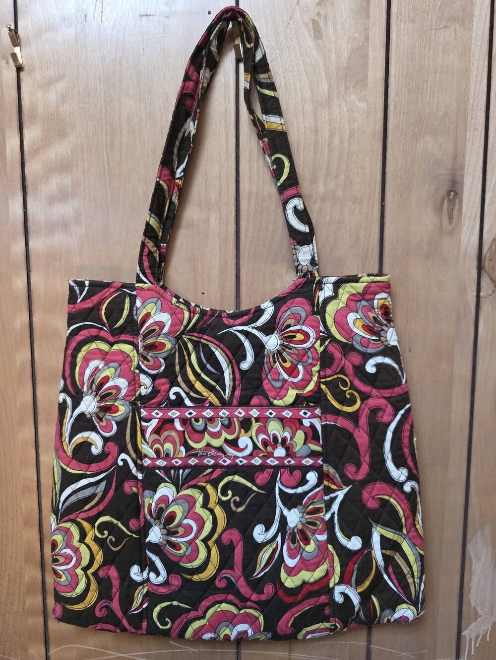 Vera Bradley Floral Tote Shoulder Bag With Exterior & Interor Pockets